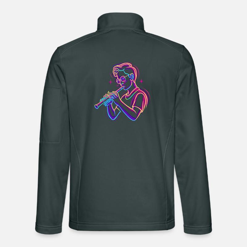 Flöte Junge Grafik Synthwave Unisex Softshelljacke