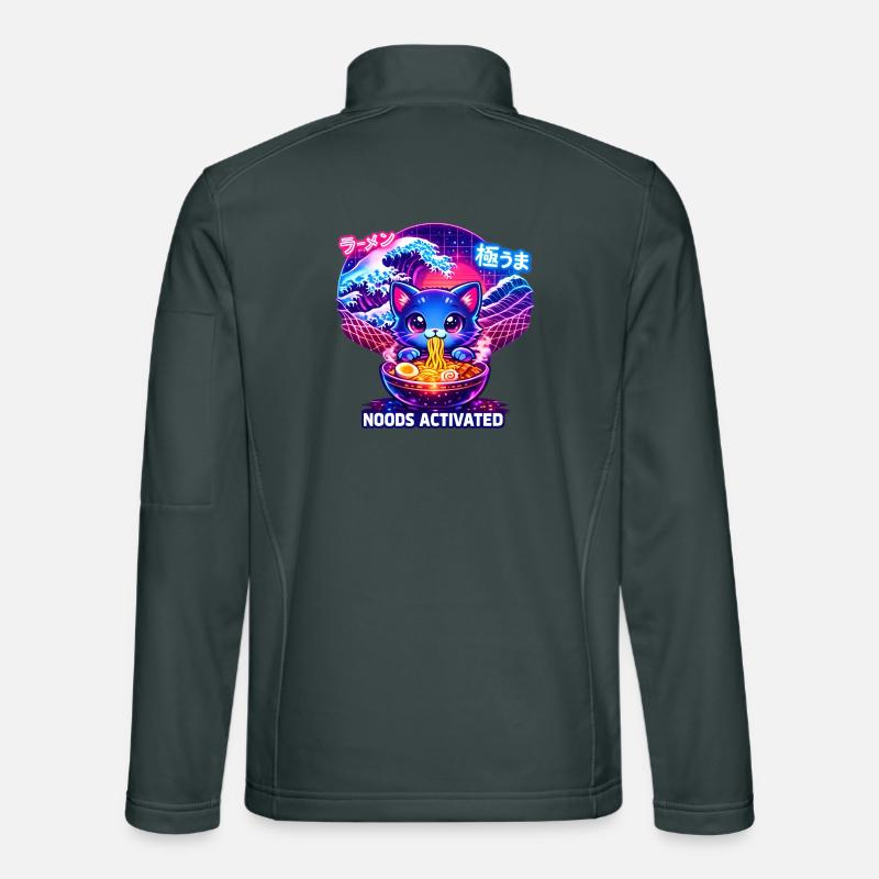 Ramen Kitty Neon Wave Unisex Softshell Jacket