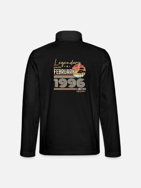 February 1996 Anniversary 1996 Legends February - Unisex Softshell Jacket - black - Back