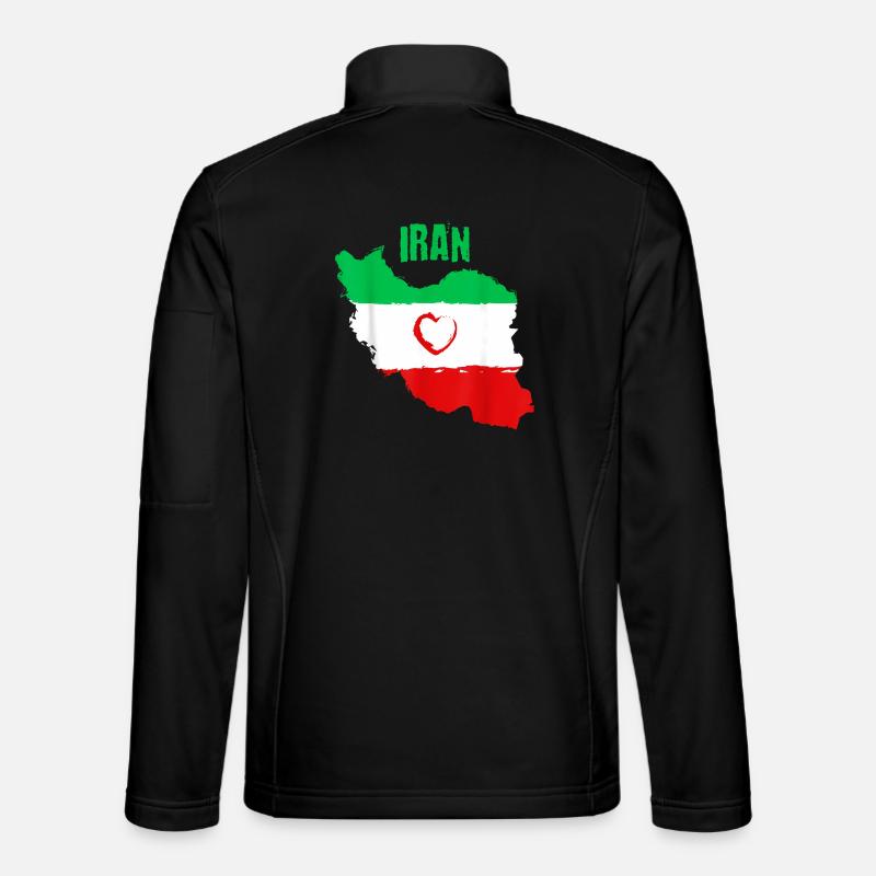 Iranian Heart Flag - Unisex Softshell Jacket - black