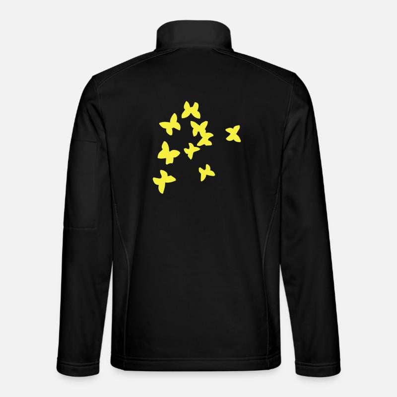 Gelbe Sommervögel - Unisex Softshelljacke - Schwarz