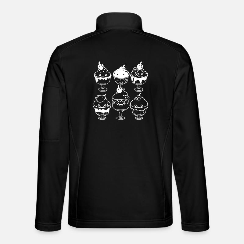 Ice Cream Cartoon Look - Unisex Softshell Jacket - black