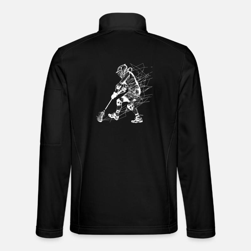 Lacrosse Spieler Line Art - Unisex Softshelljacke - Schwarz