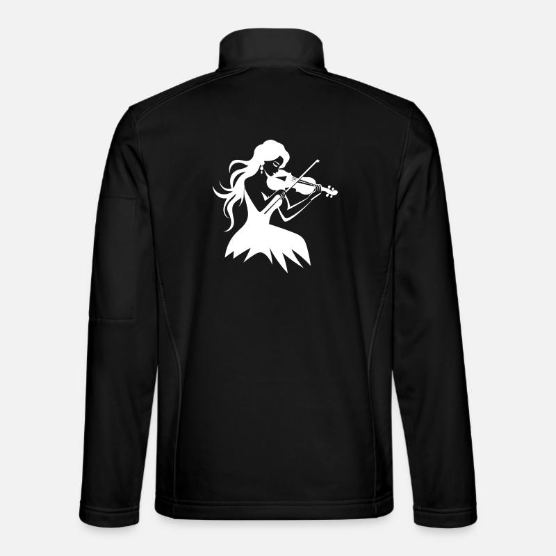 Dessin de fille de violon - Veste en tissu softshell Unisexe - noir
