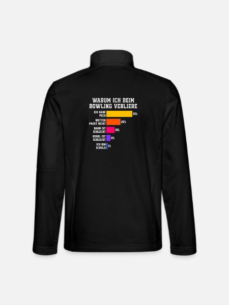 Why I lose at bowling Bowling - Unisex Softshell Jacket - black - Back