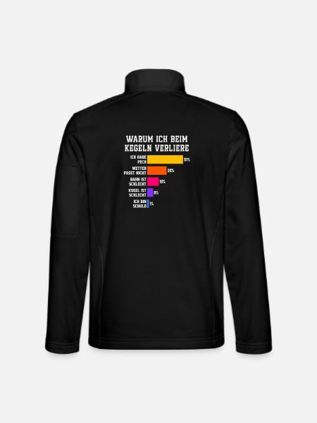 Why I lose at bowling Skittles - Unisex Softshell Jacket - black - Back