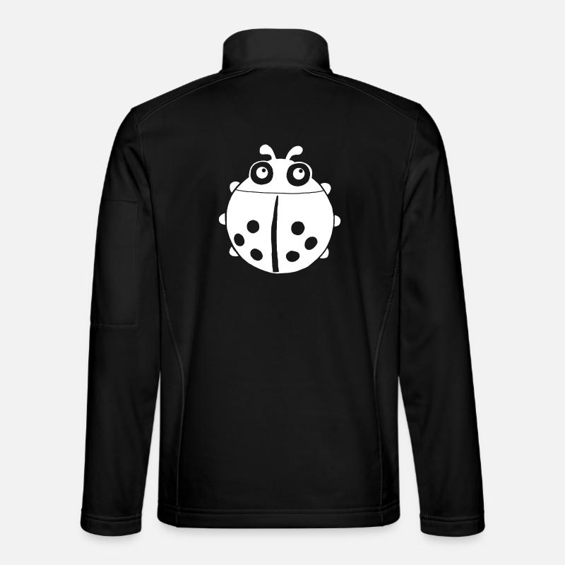 White ladybug - Unisex Softshell Jacket - black