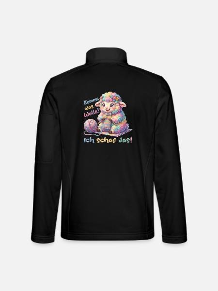 Komme was wolle ich schaf das  - Unisex Softshelljacke - Schwarz - Hinten