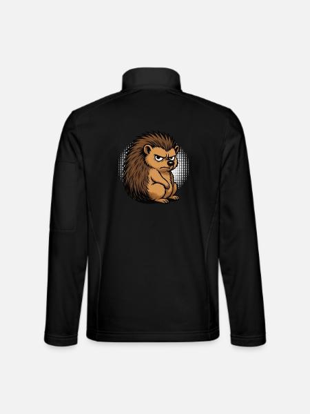 Hérisson Hérisson Amoureux des hérissons Propriétaire de hérisson Gardien de hérissons Stinger - Veste en tissu softshell Unisexe - noir - Dos