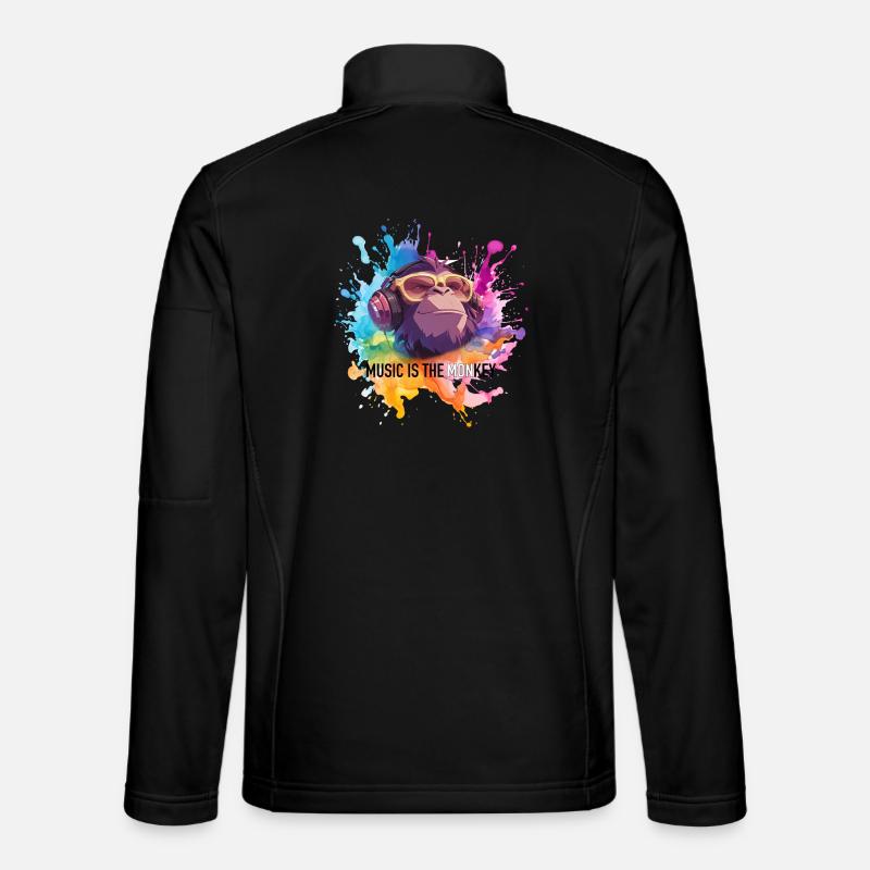 La musique est le jeu de mots de singe Veste en tissu softshell Unisexe