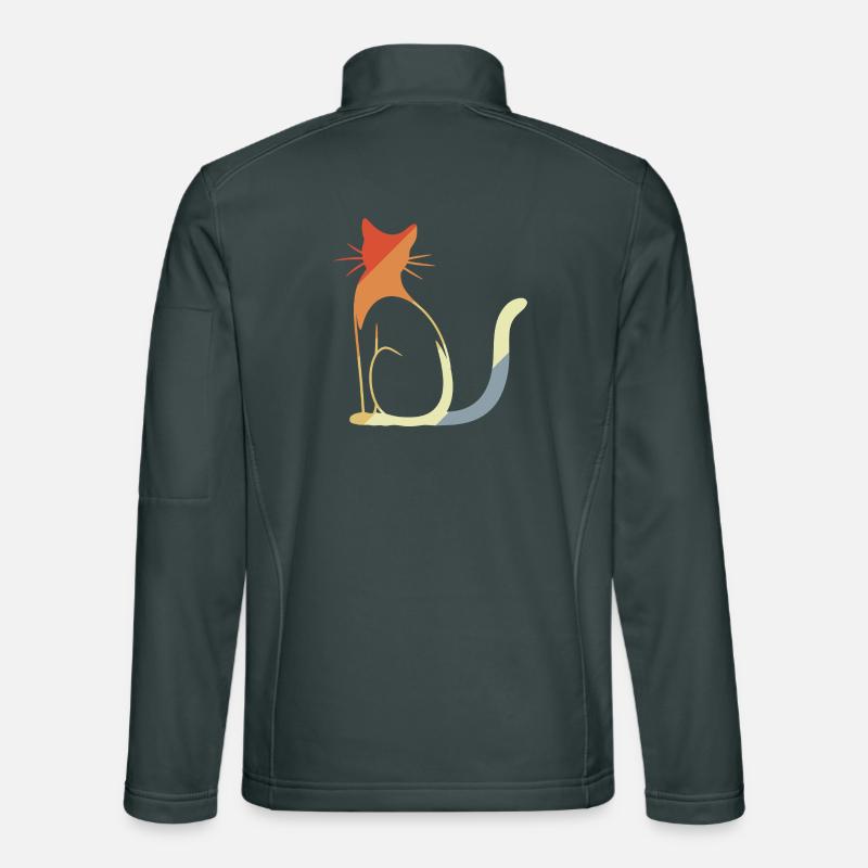Cat Drawing Vintage Style Unisex Softshell Jacket