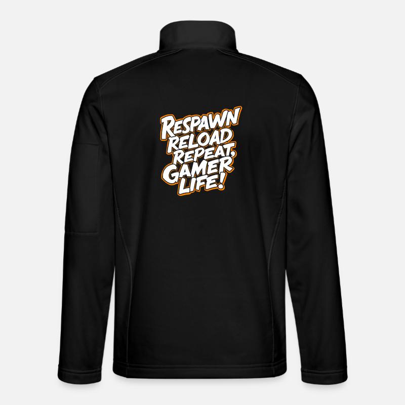 RESPAWN, RELOAD, REPEAT. GAMER LIFE - Unisex Softshell Jacket - black