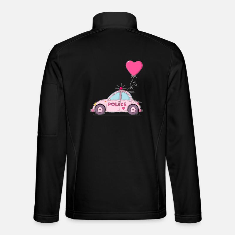 Police Heart Pink - Unisex Softshell Jacket - black