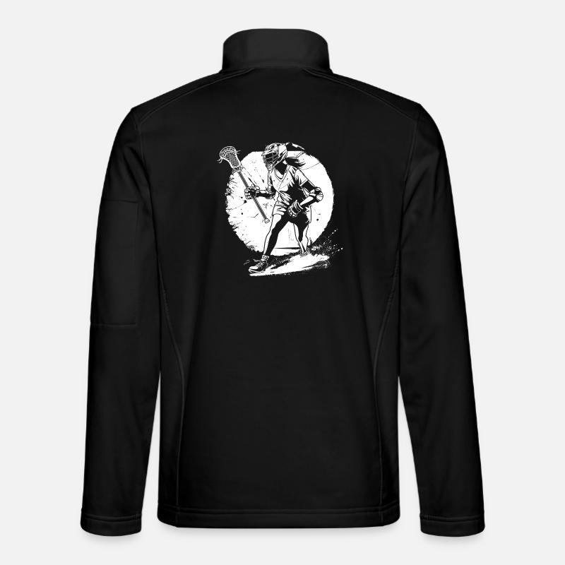Lacrosse Player Sketch - Unisex Softshell Jacket - black