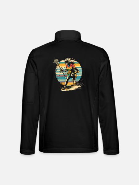 Retro Lacrosse Player 90s - Unisex Softshell Jacket - black