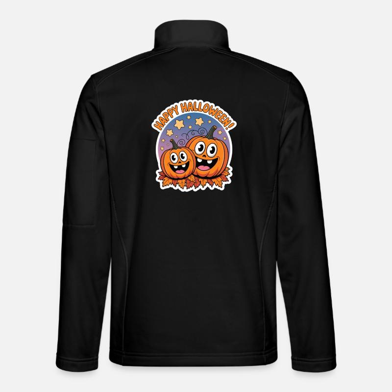 Cuddly Pumpkin Heads Halloween Duet - Unisex Softshell Jacket - black