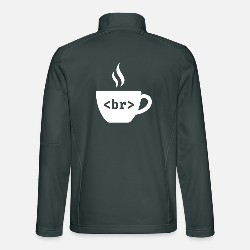 Pause café – Conception drôle de balise HTML Veste en tissu softshell Unisexe