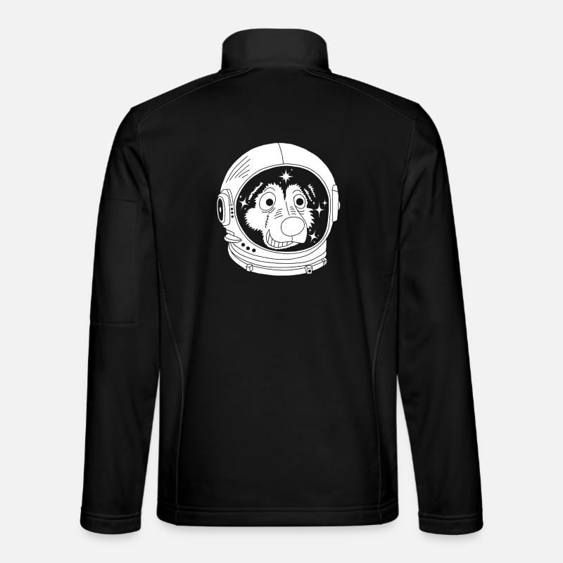 Astronaut Hund - Unisex Softshelljacke - Schwarz