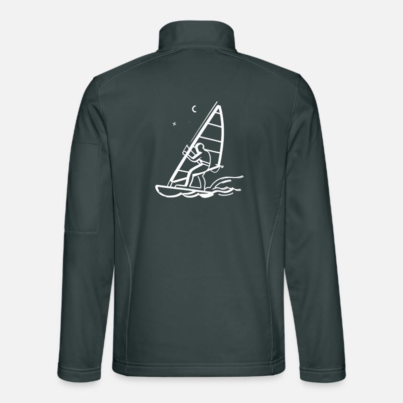 Windsurfing Line Art Unisex Softshell Jacket