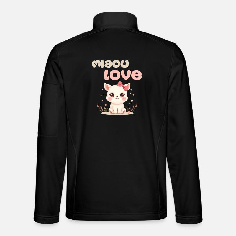 Meow Love Character von Helfspawn - Unisex Softshelljacke - Schwarz