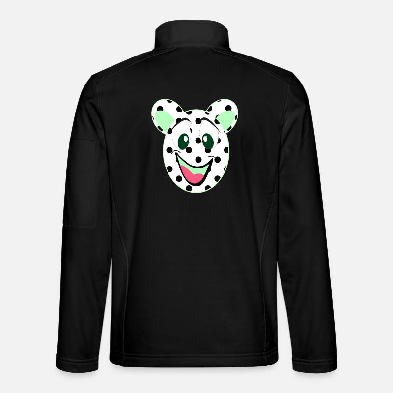 Lachender Bärenkopf mit Punkten - Unisex Softshelljacke - Schwarz
