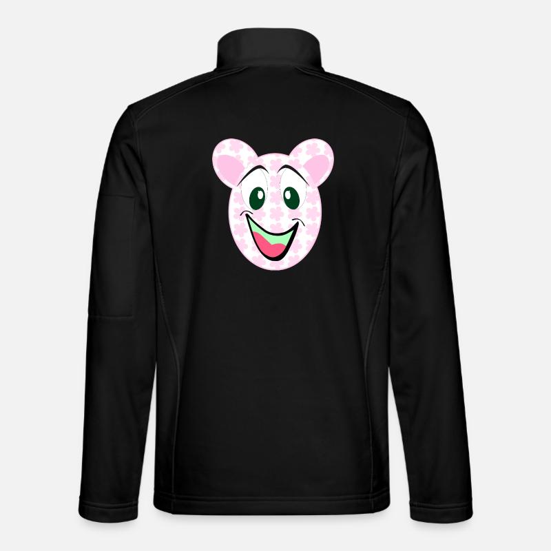 Bär Blumenmuster Lächeln - Unisex Softshelljacke - Schwarz