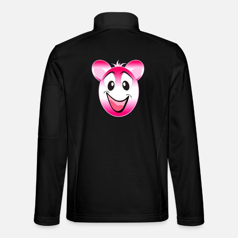 Pink Panda Smile - Unisex Softshell Jacket - black