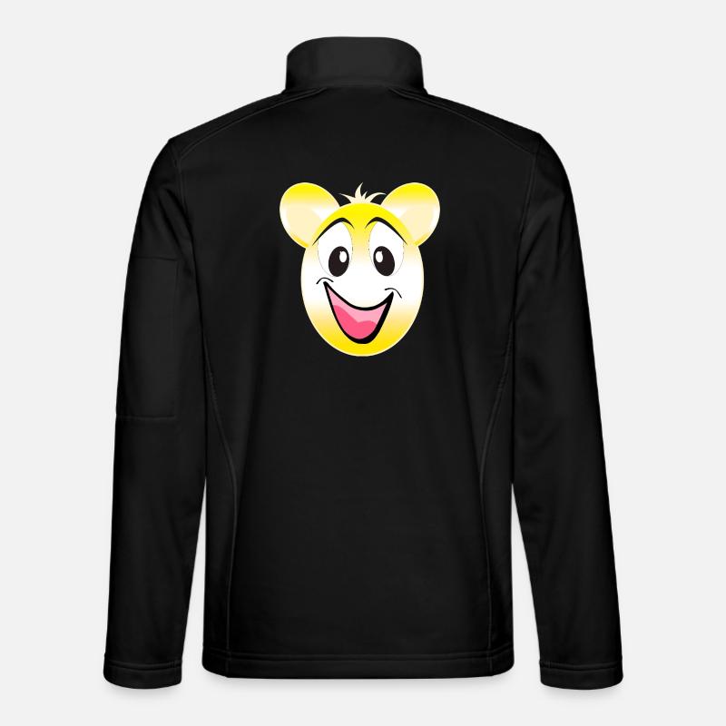 Happy Yellow Smiling Bear - Unisex Softshell Jacket - black