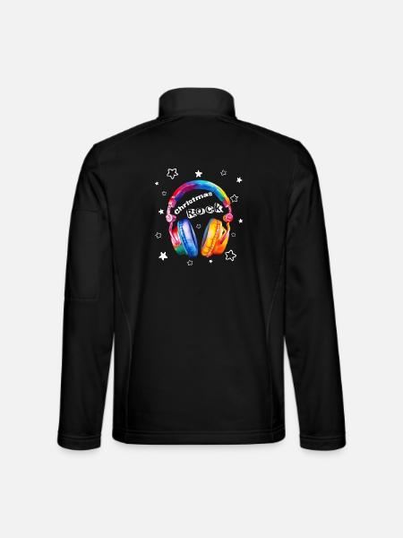 Christmas Rock Kopfhörer Weihnachten cool - Unisex Softshelljacke - Schwarz