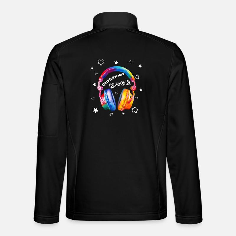 Christmas Rock Headphones Christmas Cool - Unisex Softshell Jacket - black