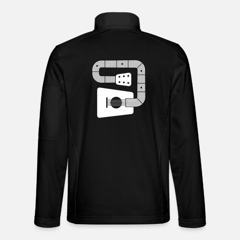 Abstrakt guitar - Unisex softshelljakke - sort