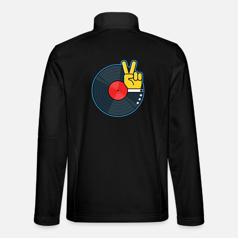 Vinyl Album Hand - Unisex Softshell Jacket - black