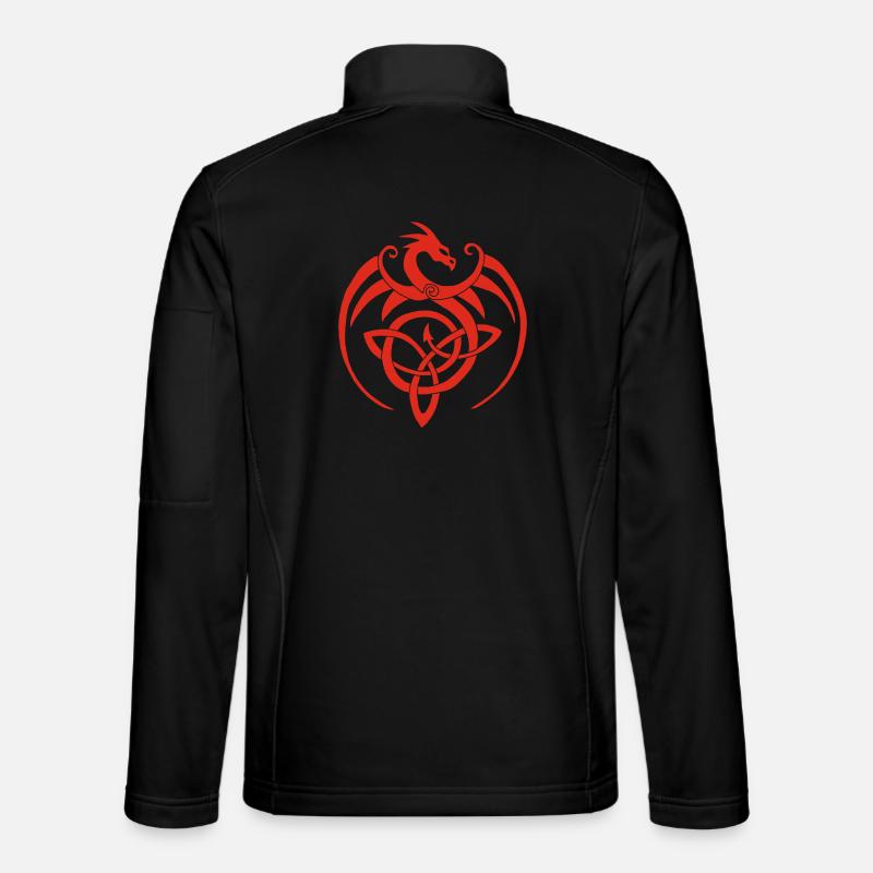 Red dragon and Celtic symbol Unisex Softshell Jacket