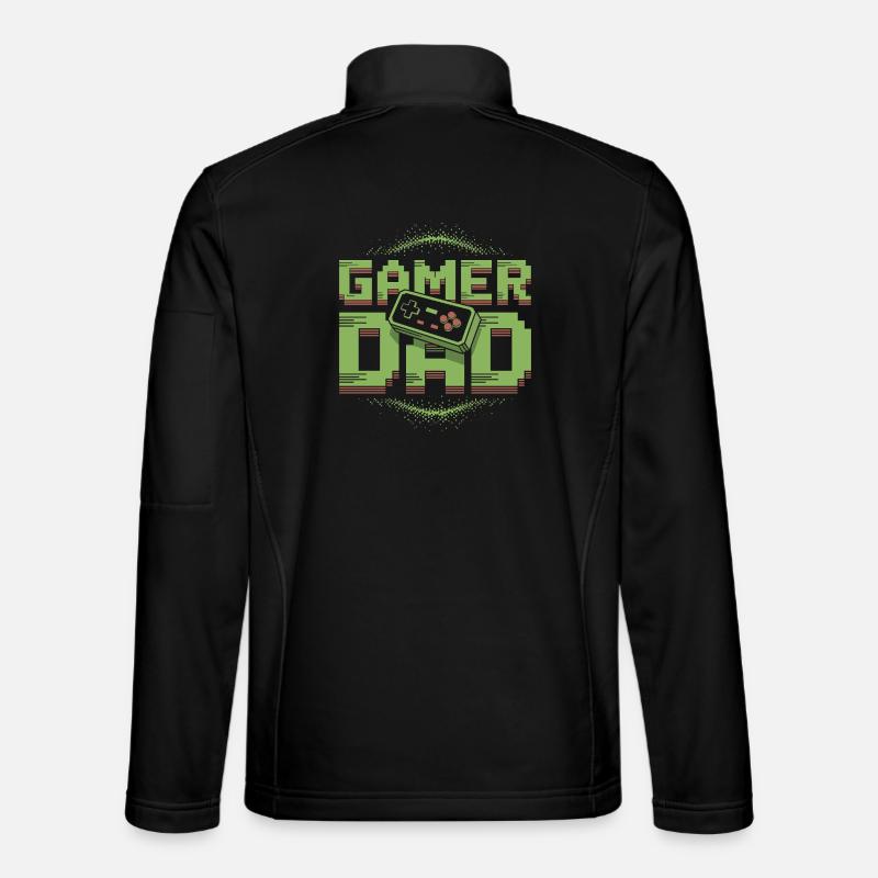 Conception Pixel Art pour Papa Joueur Veste en tissu softshell Unisexe