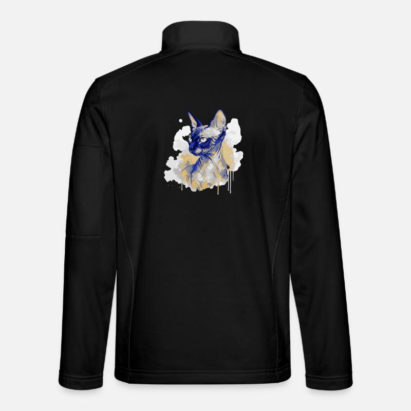 Aquarelle d’art du chat Sphynx Veste en tissu softshell Unisexe