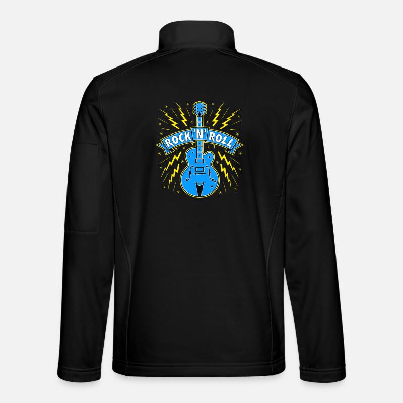 Guitar Rock 'N' Roll Banner - Unisex Softshelljacke - Schwarz