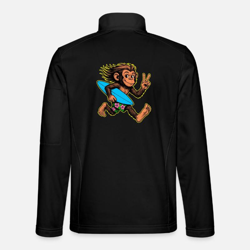 Surfing Monkey Surf Vibes - Giacca softshell unisex - nero
