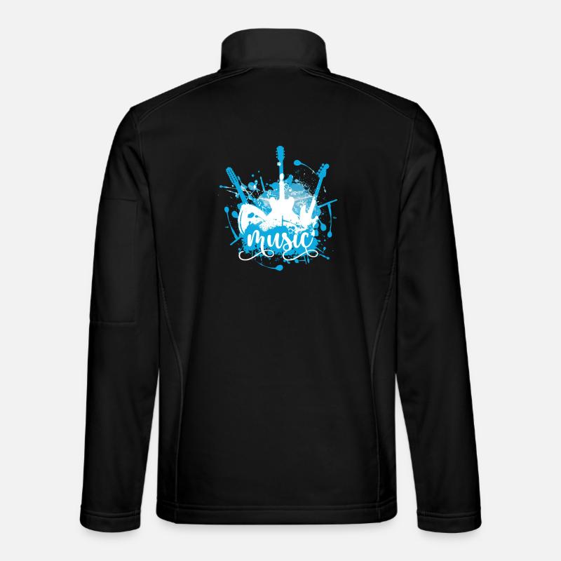 Éclaboussure de musique bleue électrique - Veste en tissu softshell Unisexe - noir