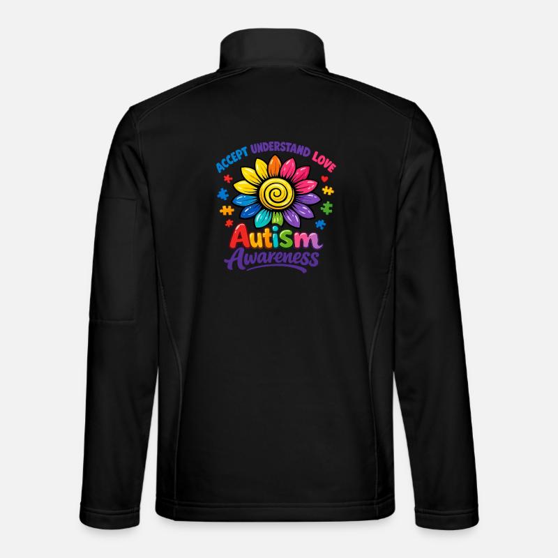 Autisme Sensibilisation Tournesol Veste en tissu softshell Unisexe