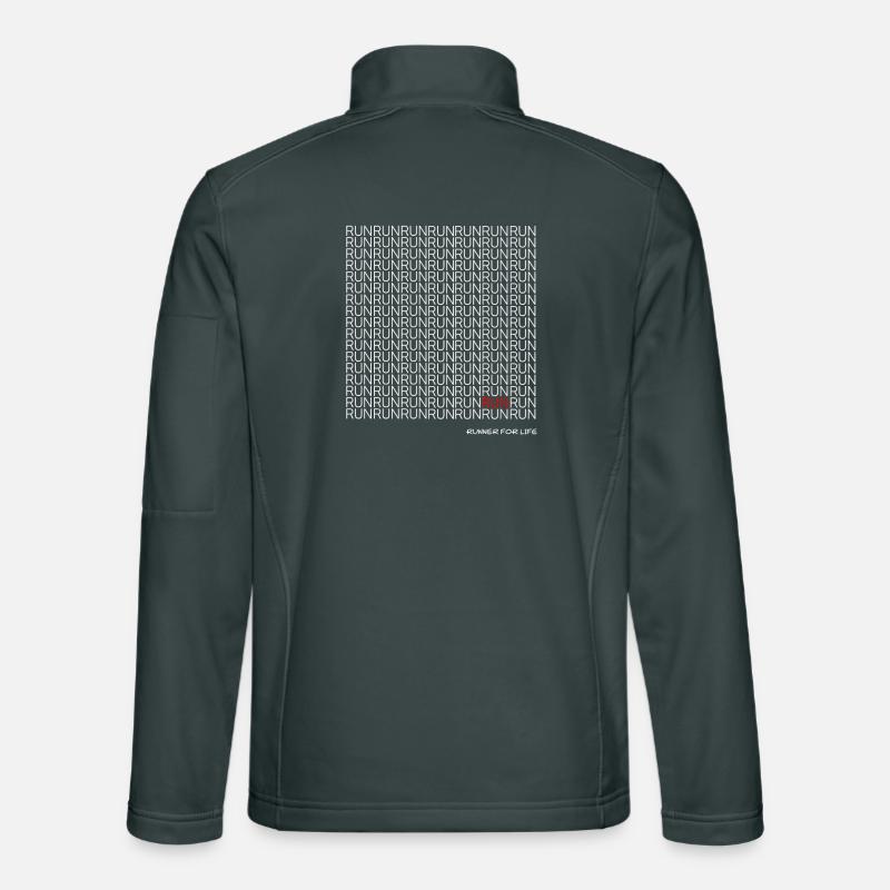 Run Run Run pattern with red accent Unisex Softshell Jacket