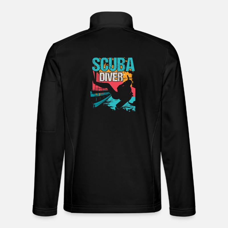 Taucher Scuba Tauchen - Unisex Softshelljacke - Schwarz