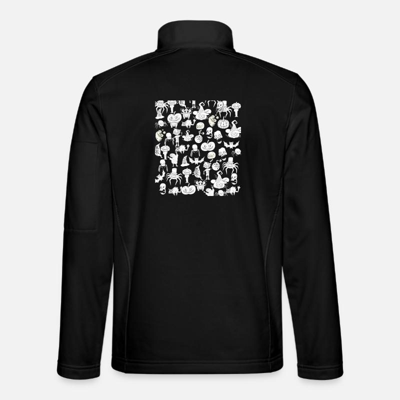 Uhyggelige halloween tegninger sort og hvid - Unisex softshelljakke - sort