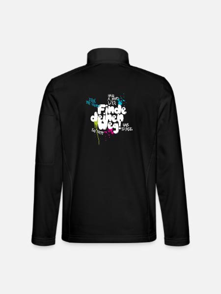 Find Your Way Graffiti Typo - Unisex Softshell Jacket - black - Back