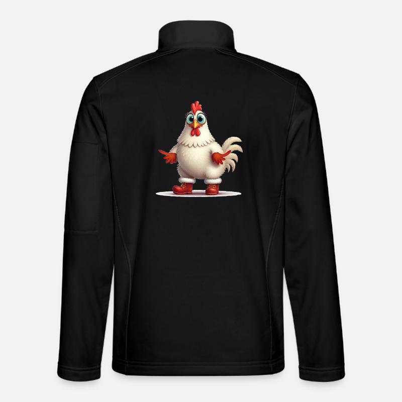 Temperamentvolle Henne mit Stiefeln - Unisex Softshelljacke - Schwarz