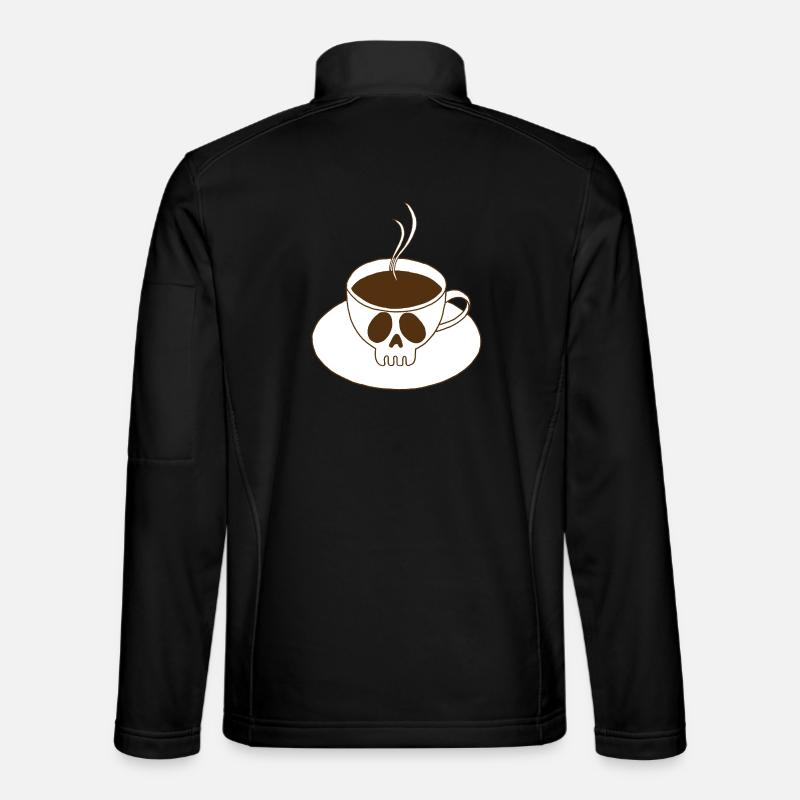 Skull and Coffee Cup - Unisex Softshell Jacket - black