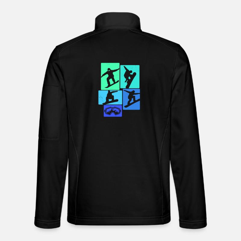 Snowboarden Retro Snowboard Snowboarding Snowboard - Unisex Softshell Jacket - black