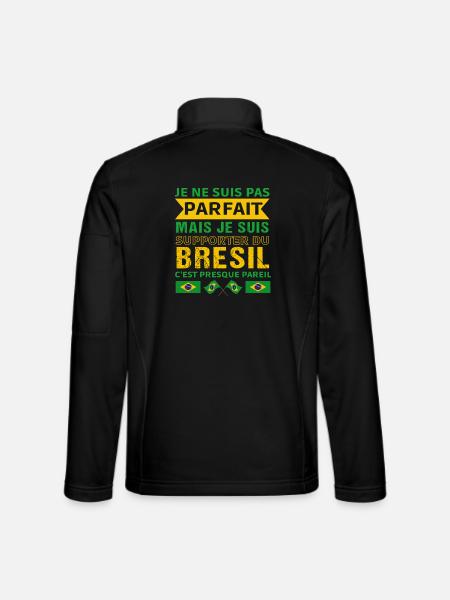 Supporter du Brésil cadeau supporter brésilien - Veste en tissu softshell Unisexe - noir - Dos