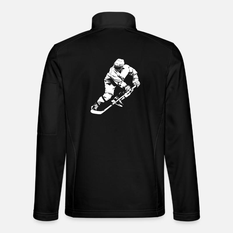 Eishockeyspieler Zeichnung - Unisex Softshelljacke - Schwarz