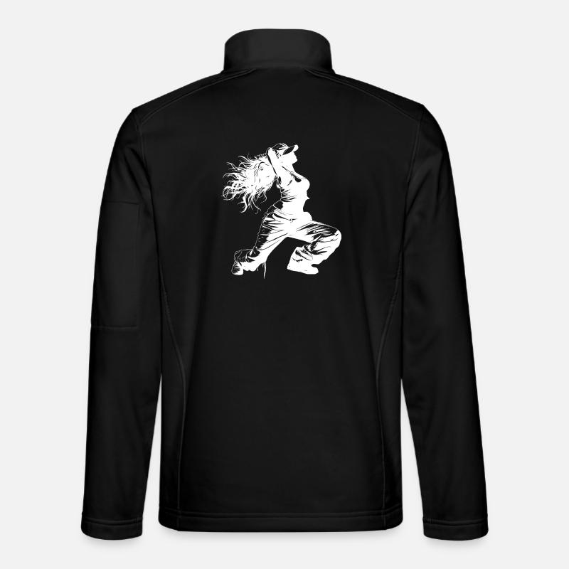 Dessin de breakdancer - Veste en tissu softshell Unisexe - noir