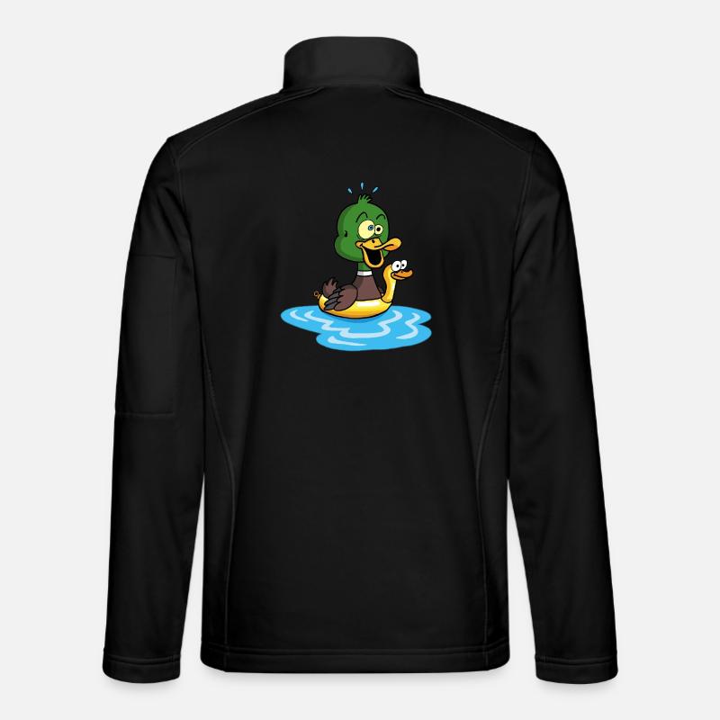 The duck learning to swim Unisex Softshell Jacket
